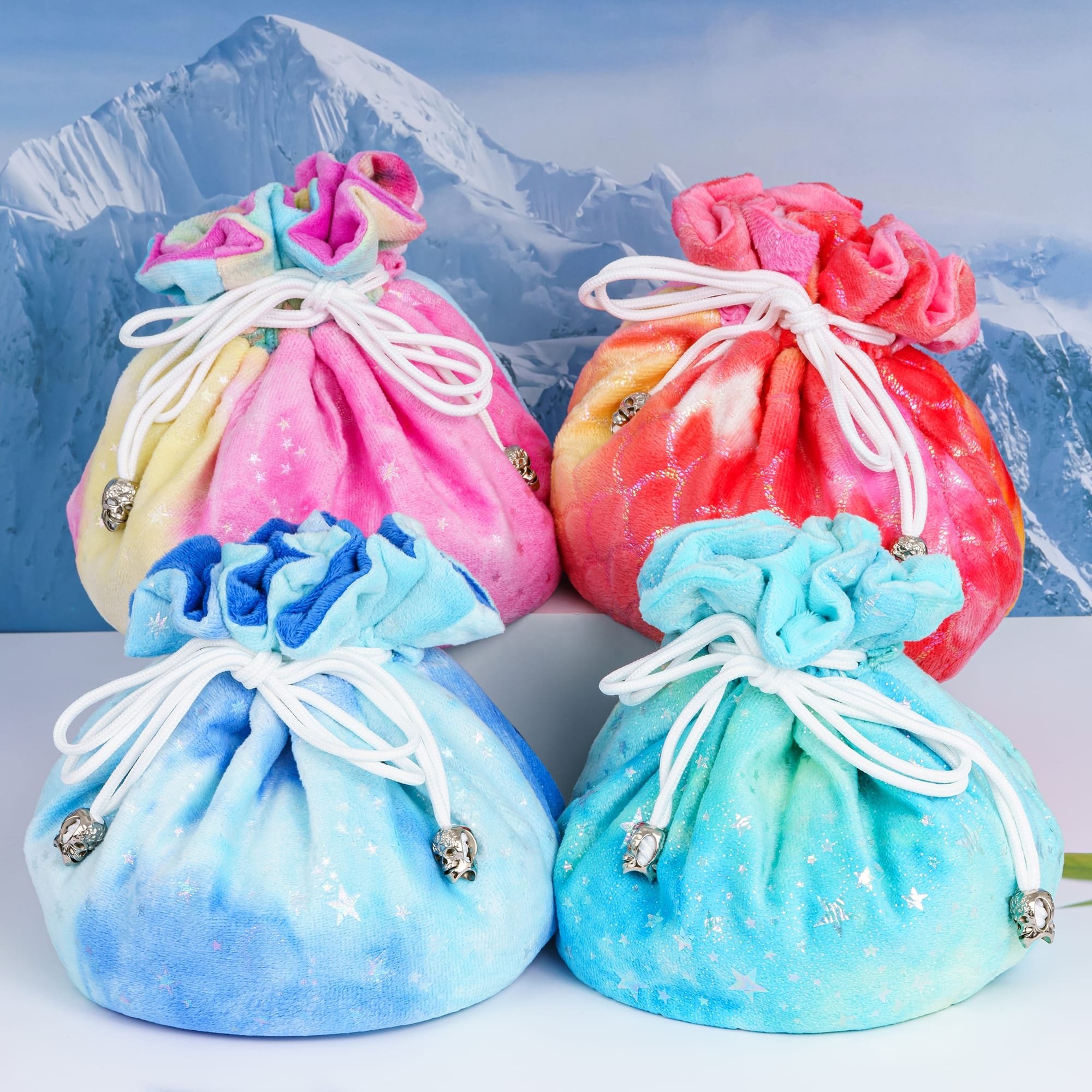 Udixi Custom Rainbow Flannel Dice Bag Dungeons and Dragons dnd RPG Board Game Dice bag