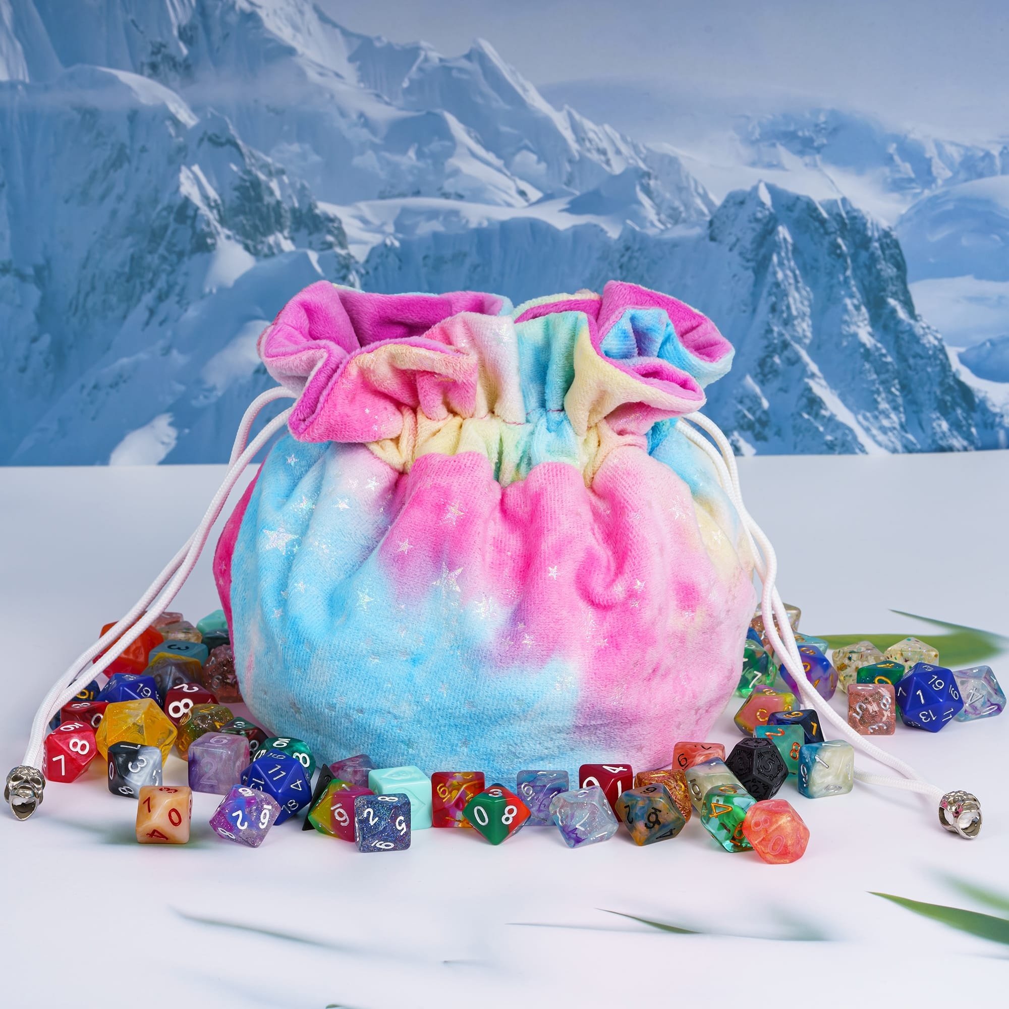 Udixi Custom Rainbow Flannel Dice Bag Dungeons and Dragons dnd RPG Board Game Dice bag