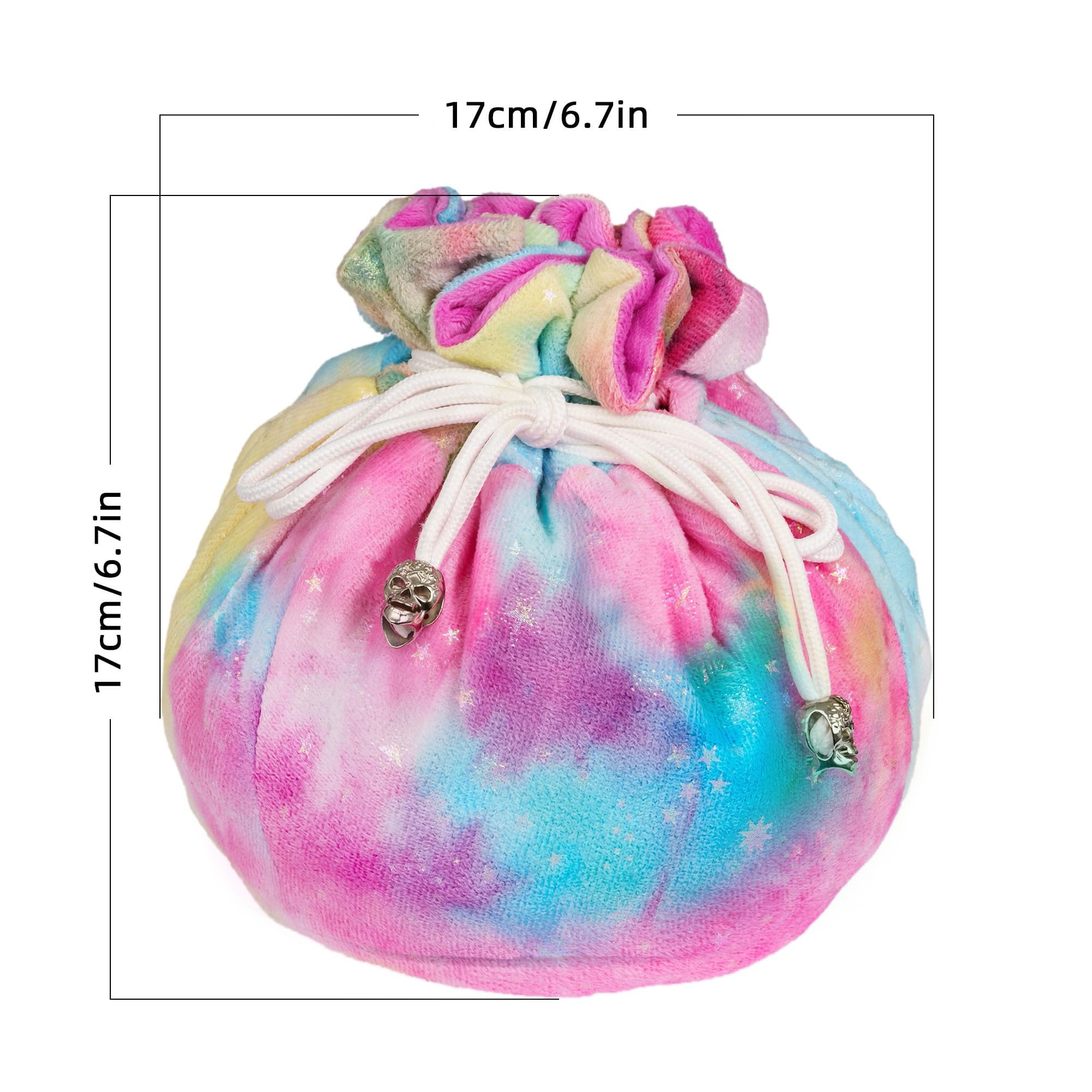 Udixi Custom Rainbow Flannel Dice Bag Dungeons and Dragons dnd RPG Board Game Dice bag