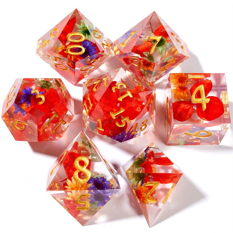 Dungeons&Dragons Dnd Rpg set with 7 board game dice, Christmas and Halloween DND gifts