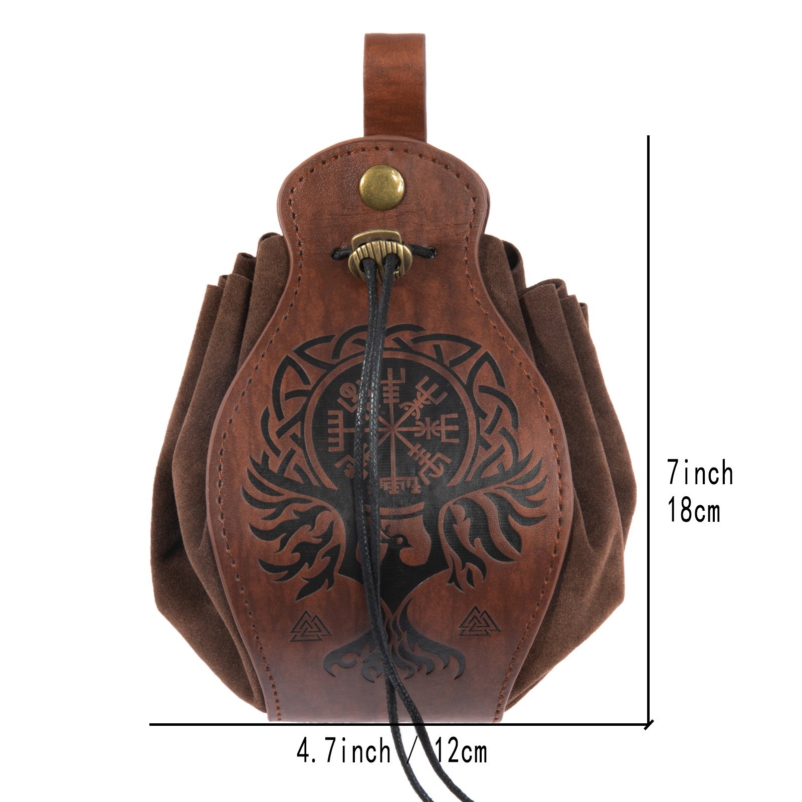 New Listing Various Patterns Vintage Drawstring Dice Bag Pu Leather Dice Pouch for DND Gamer