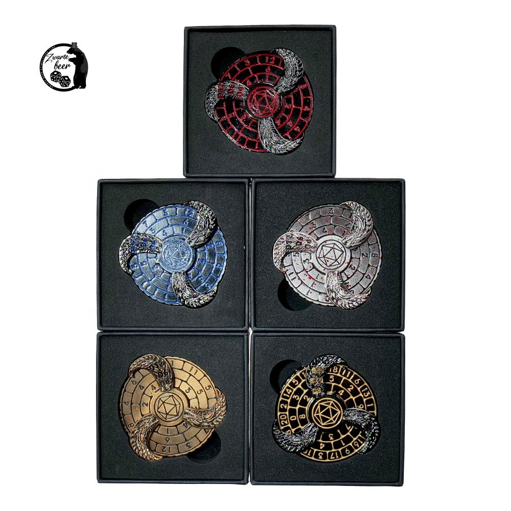 DND Metal Dice Roulette Dice 7-in-1 Rotating Multi-sided Fidget Spinner Dice Dungeons Dragons Role-playing