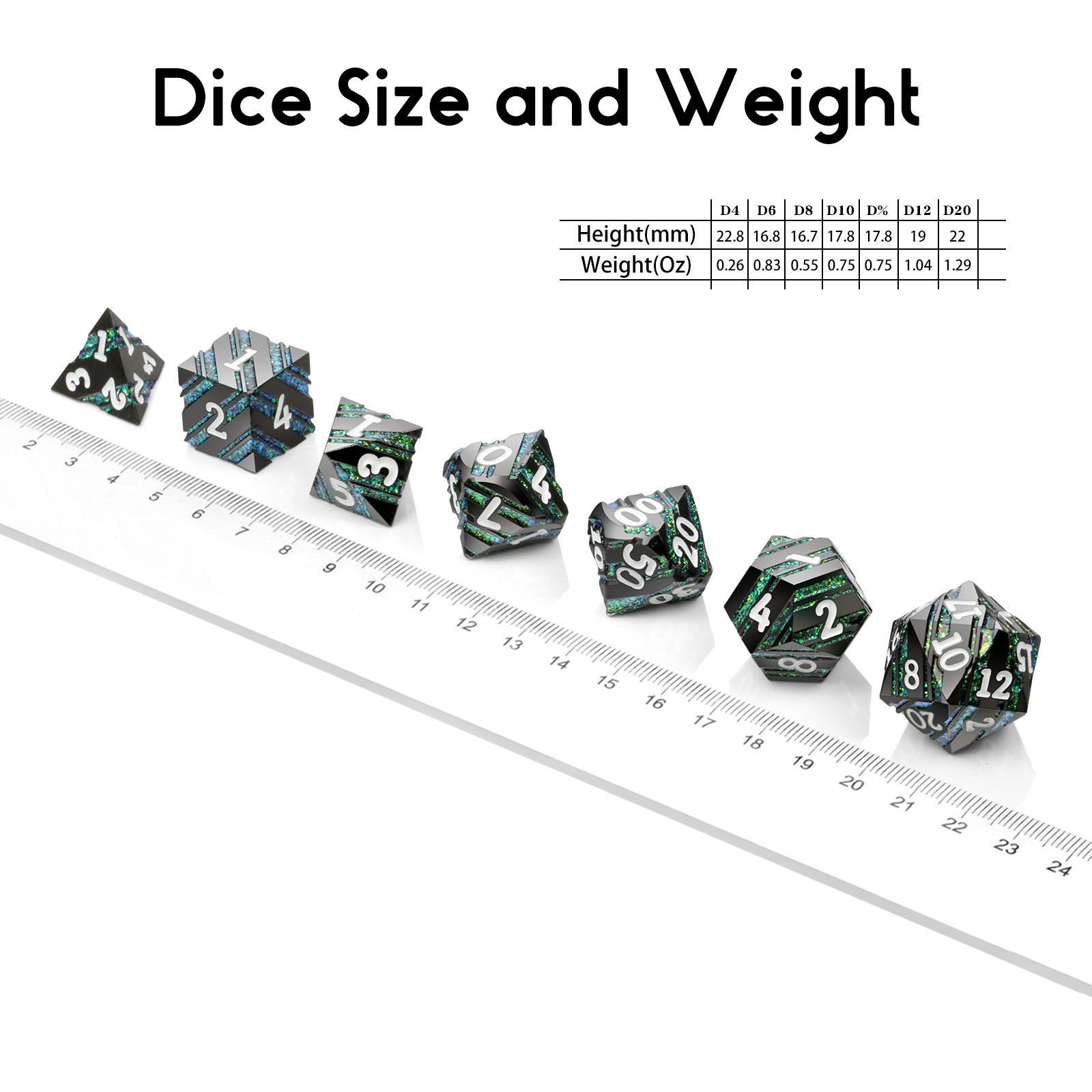 Polyhedral Metal dice set D&D D20 Customized Metal dice dnd RPG dice dnd for Dungeons and Dargons