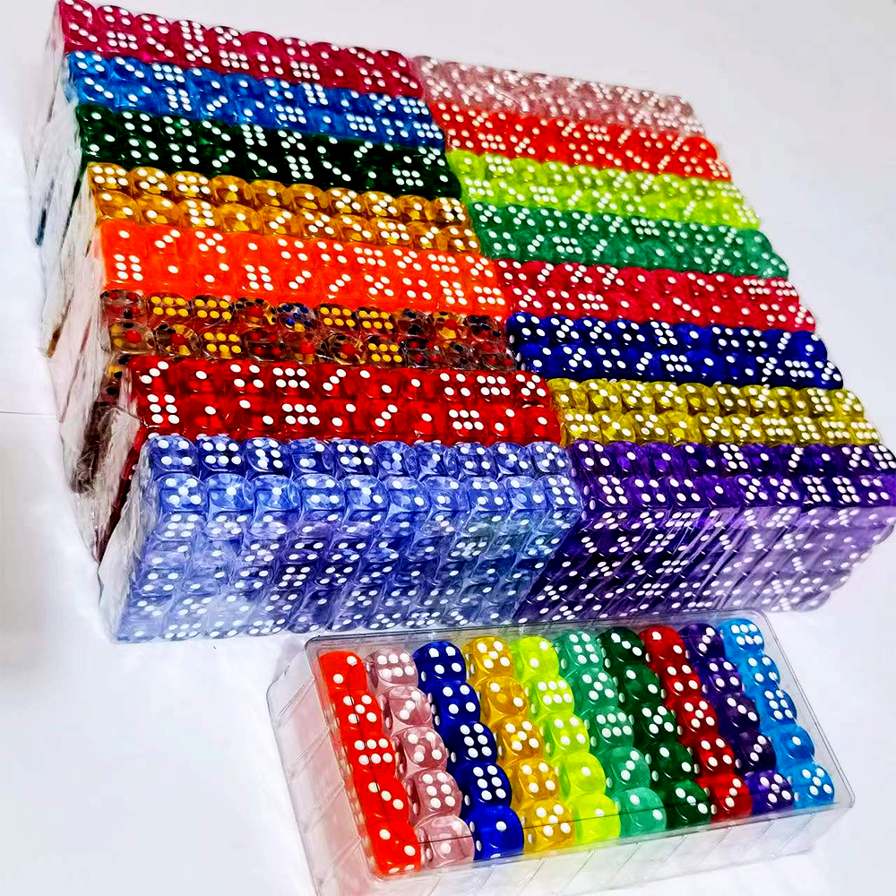 14mm D6 Acrylic Dice Transparent Color Rounded Corner Custom Dice Dice Game Board Game