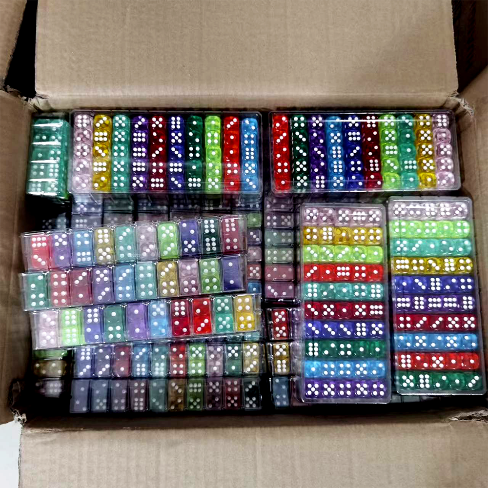 14mm D6 Acrylic Dice Transparent Color Rounded Corner Custom Dice Dice Game Board Game