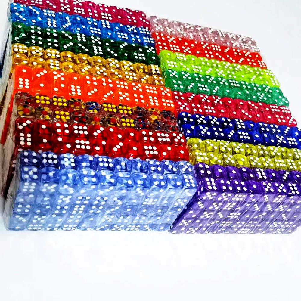14mm D6 Acrylic Dice Transparent Color Rounded Corner Custom Dice Dice Game Board Game