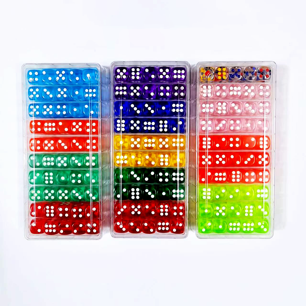 14mm D6 Acrylic Dice Transparent Color Rounded Corner Custom Dice Dice Game Board Game