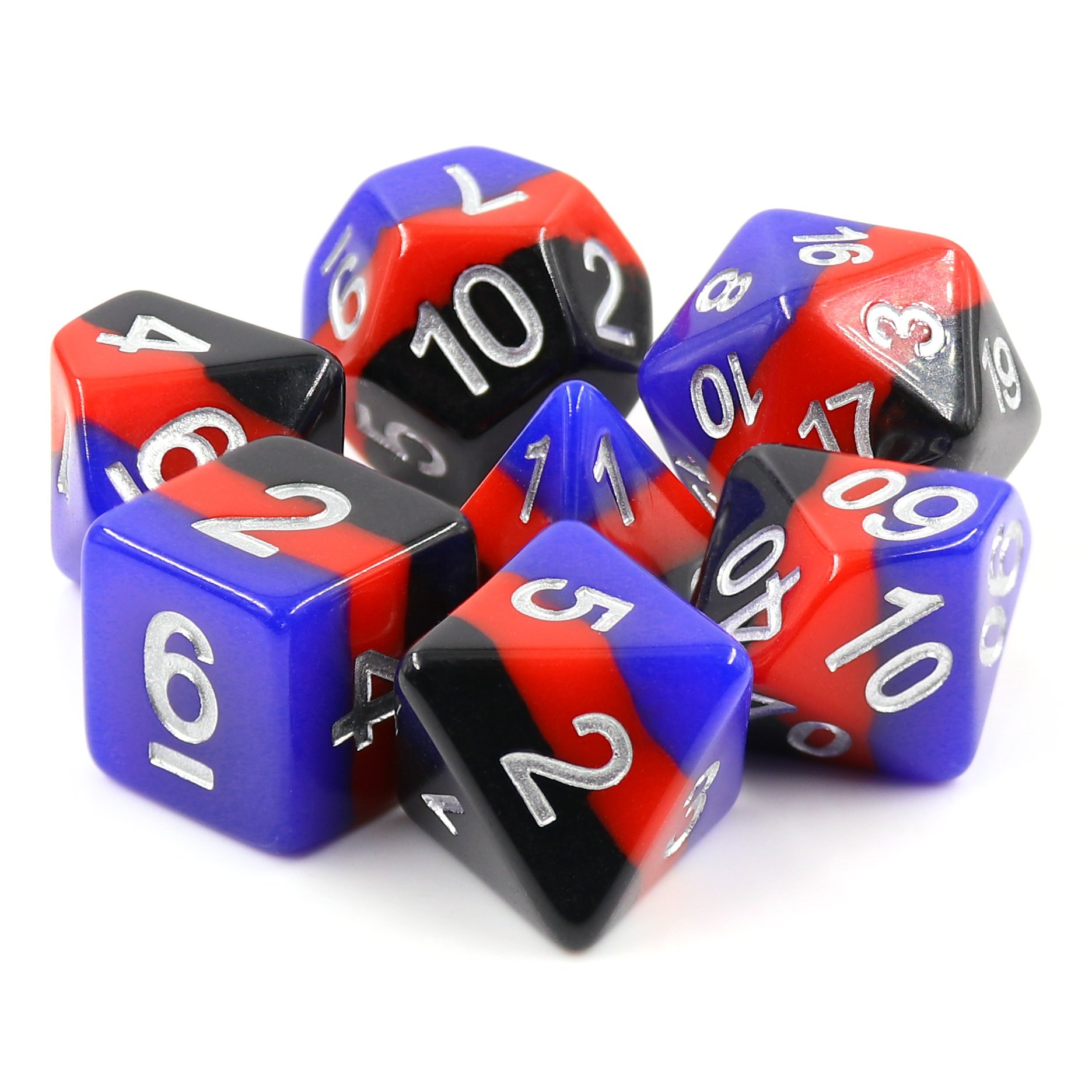 High Quality Bulk Custom Polyhedral 7PCS/Set Rainbow Color Layered Dice for Role Playing Games