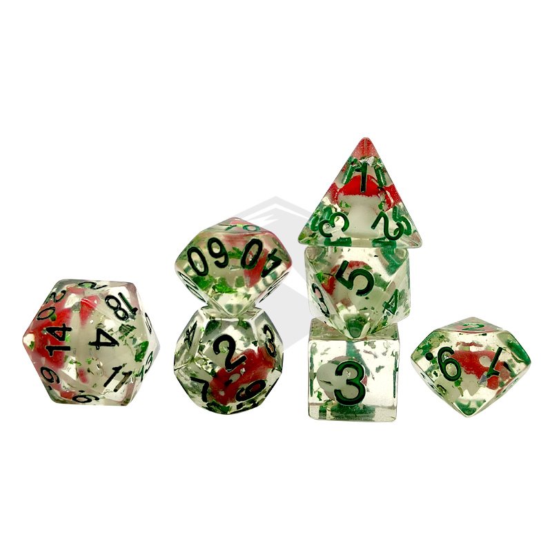 Liquid Core Dice polyhedral resin professional custom dices unit price include 7 pieces dices for dungeons and dragon