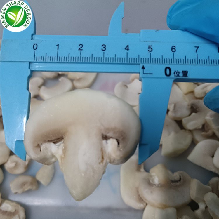 Frozen IQF White Champion Button Mushroom Dice Sliced Chunk Diced Block Cubes Cuts Bulk Organic Freeze Freezing Healthy Natural
