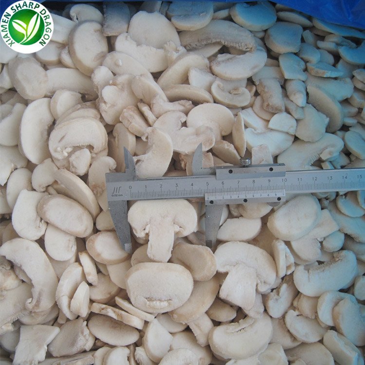 Frozen IQF White Champion Button Mushroom Dice Sliced Chunk Diced Block Cubes Cuts Bulk Organic Freeze Freezing Healthy Natural