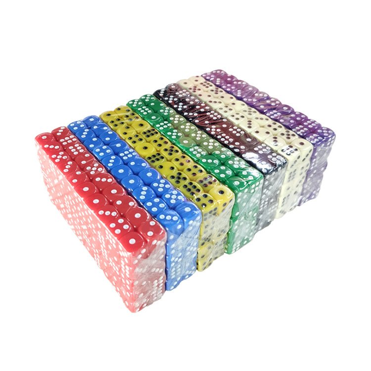 Wholesale round Corner 16mm precision white dice with black dots for Board Games Parties Toy