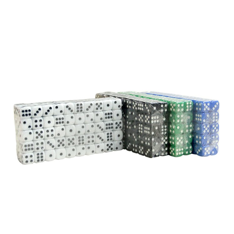 Wholesale round Corner 16mm precision white dice with black dots for Board Games Parties Toy