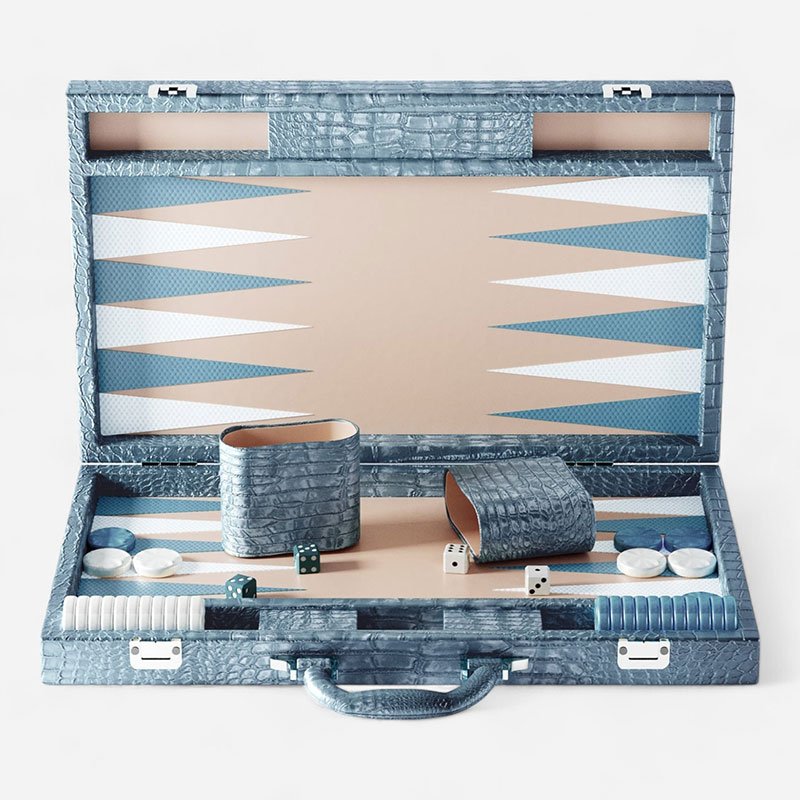 Factory Price Customized Wholesale Professional Alligator Chess Game Handmade Board Game Backgammon Luxury