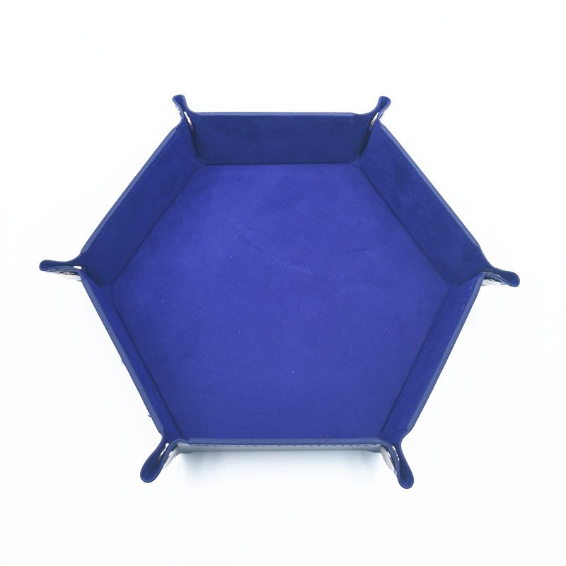 Custom Dice Tray PU Leather Dice Folding Hexagon Tray Dice Holder
