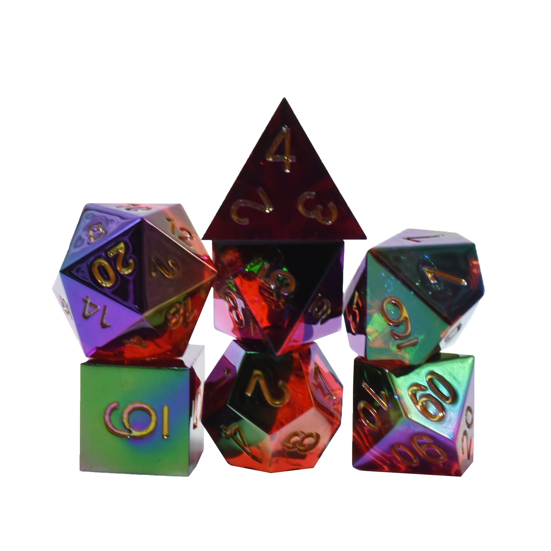 Custom Logo Polyhedral Dnd Colour 16mm Resin Dice Set For Dragon And Dungeon Tabletop Games