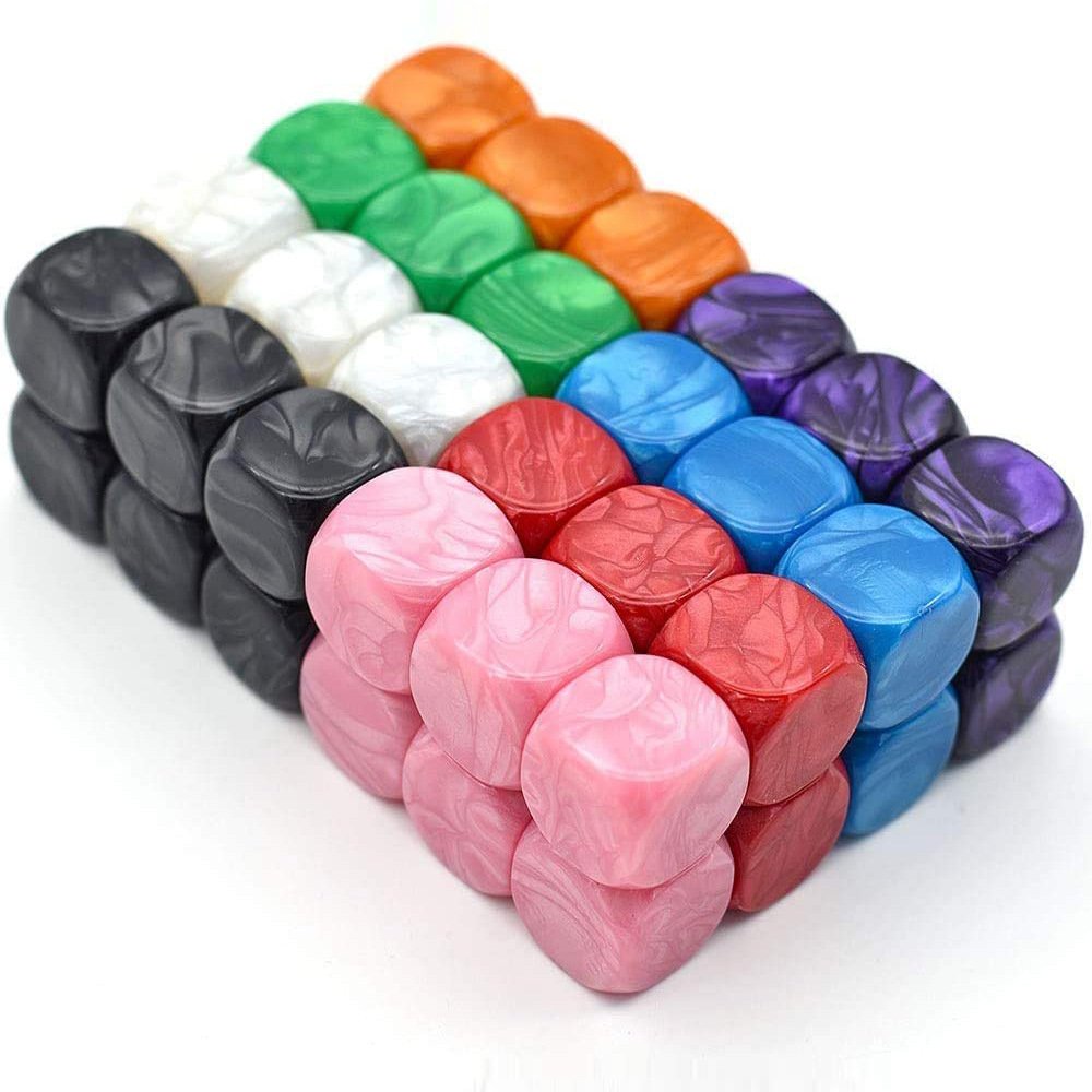16mm 6 sided DIY jade colors plastic acrylic blank cubes dice blank for painting round corner pearl color for one piece price