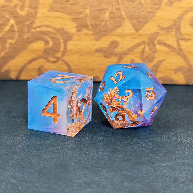 Hot Sale Customize Wholesale Sharp Edge Resin DND dice set for Dungeons and Dragons and card game