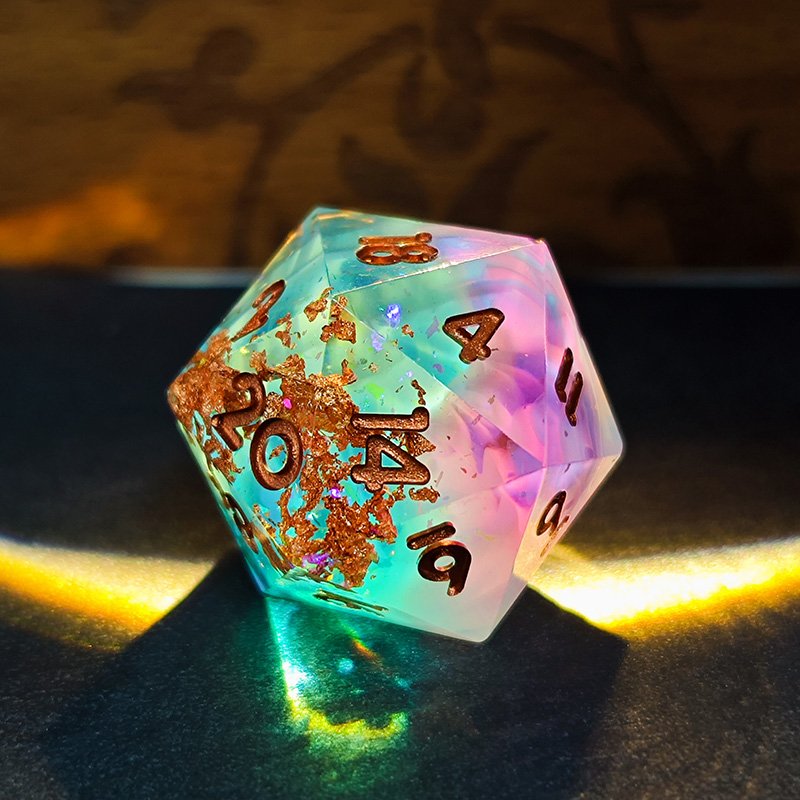 Hot Sale Customize Wholesale Sharp Edge Resin DND dice set for Dungeons and Dragons and card game
