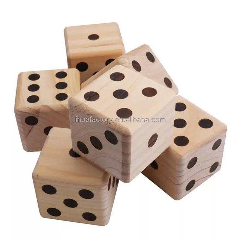 yard and garden outdoor play game large size dice 9cm wooden toy dice for kids and adults