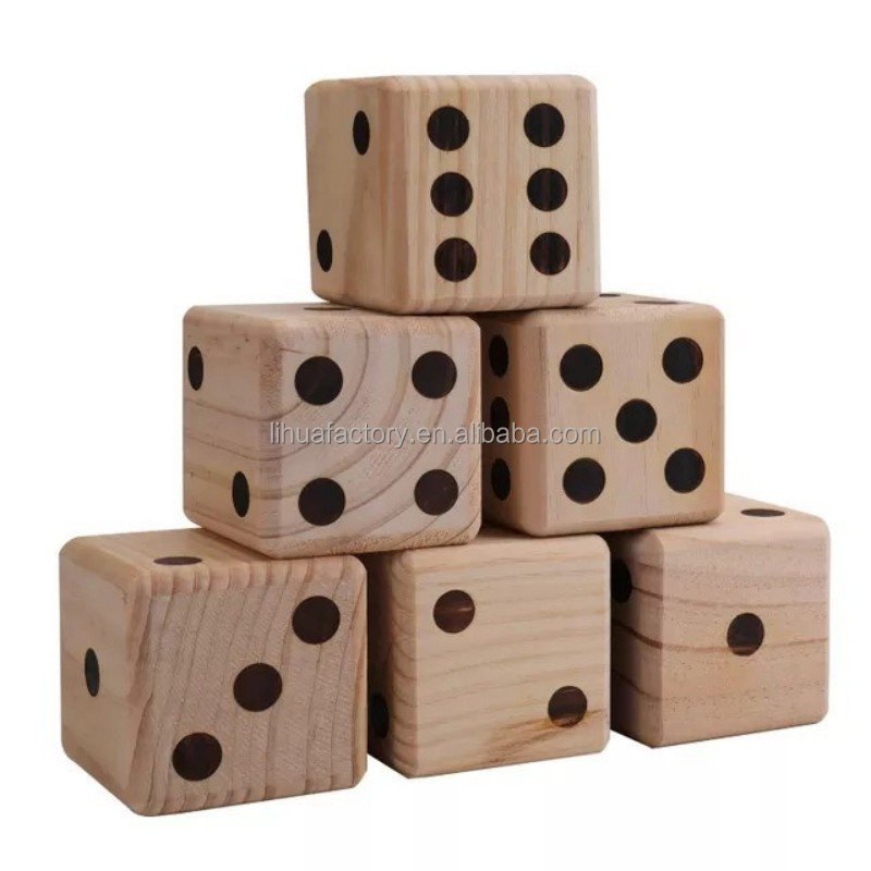 yard and garden outdoor play game large size dice 9cm wooden toy dice for kids and adults