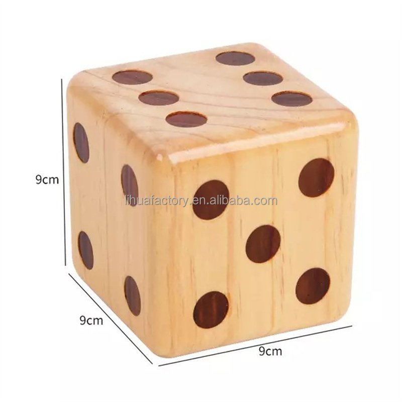 yard and garden outdoor play game large size dice 9cm wooden toy dice for kids and adults