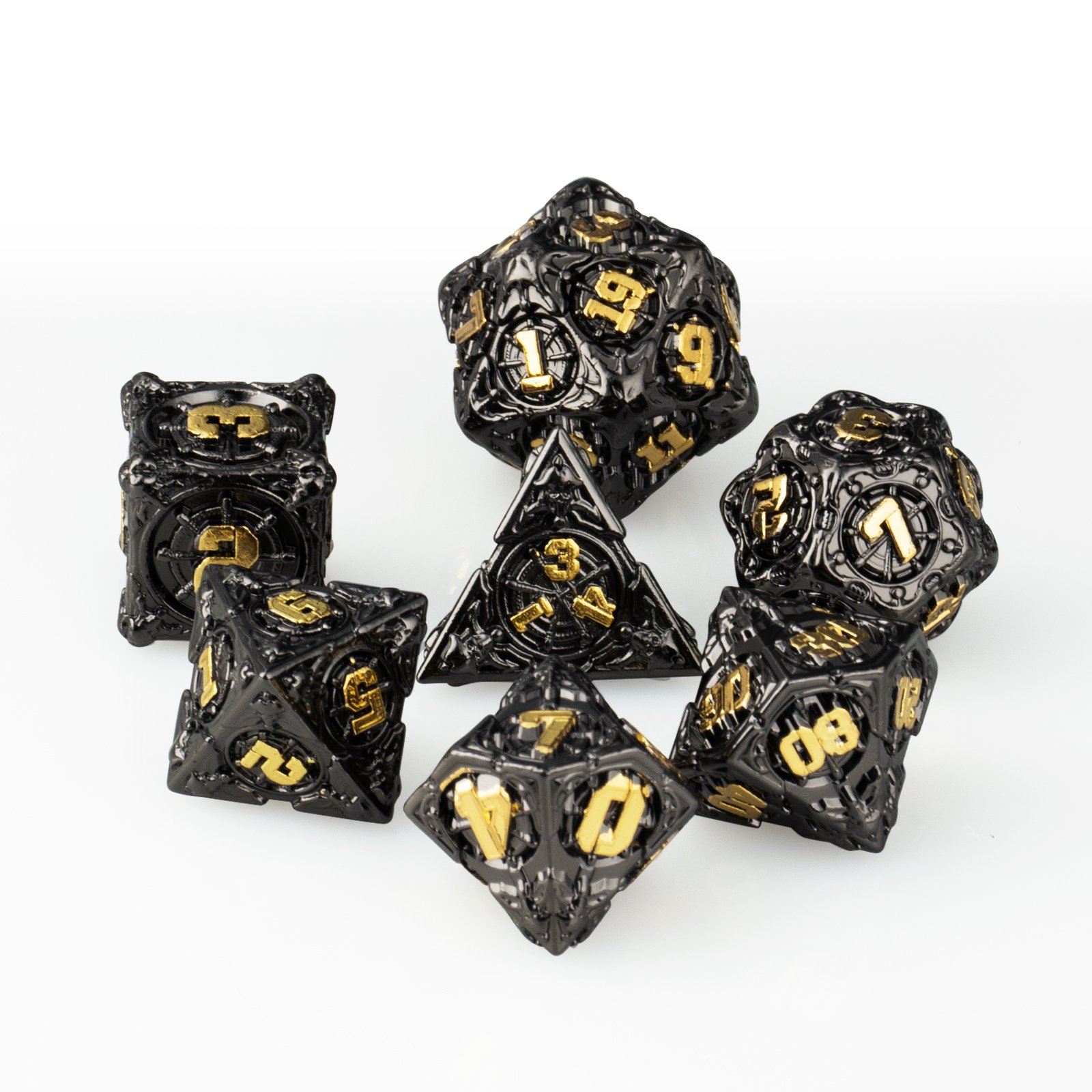 Custom DND Dice Set Wholesale Solid Metal Dice 7-Piece RPG Dice Game, Suitable for D&D Dragons and Dungeons