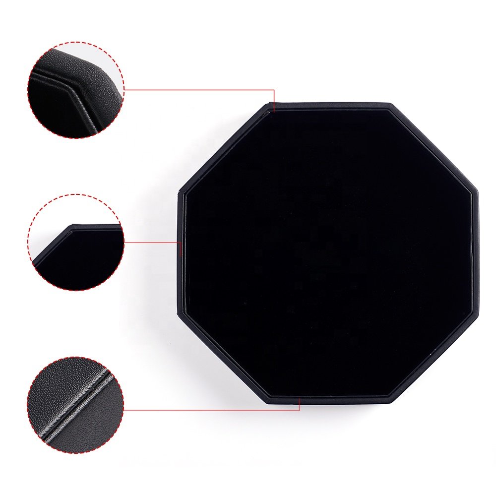 Customized Personalized Octagonal Storage Tray Luxury Durable Leather Design Storage Dice Tray