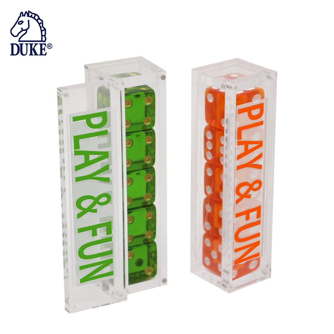 Plastic Case Packing with Custom Printed Dice Set