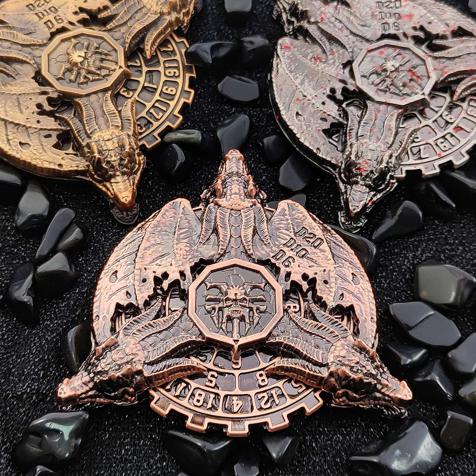 MINI PLANET DND Metal Rotating Dice For RPG Dungeons & Dragons Metal Dragon Rotating Dice D20 Wholesale Custom Metal DND Dice