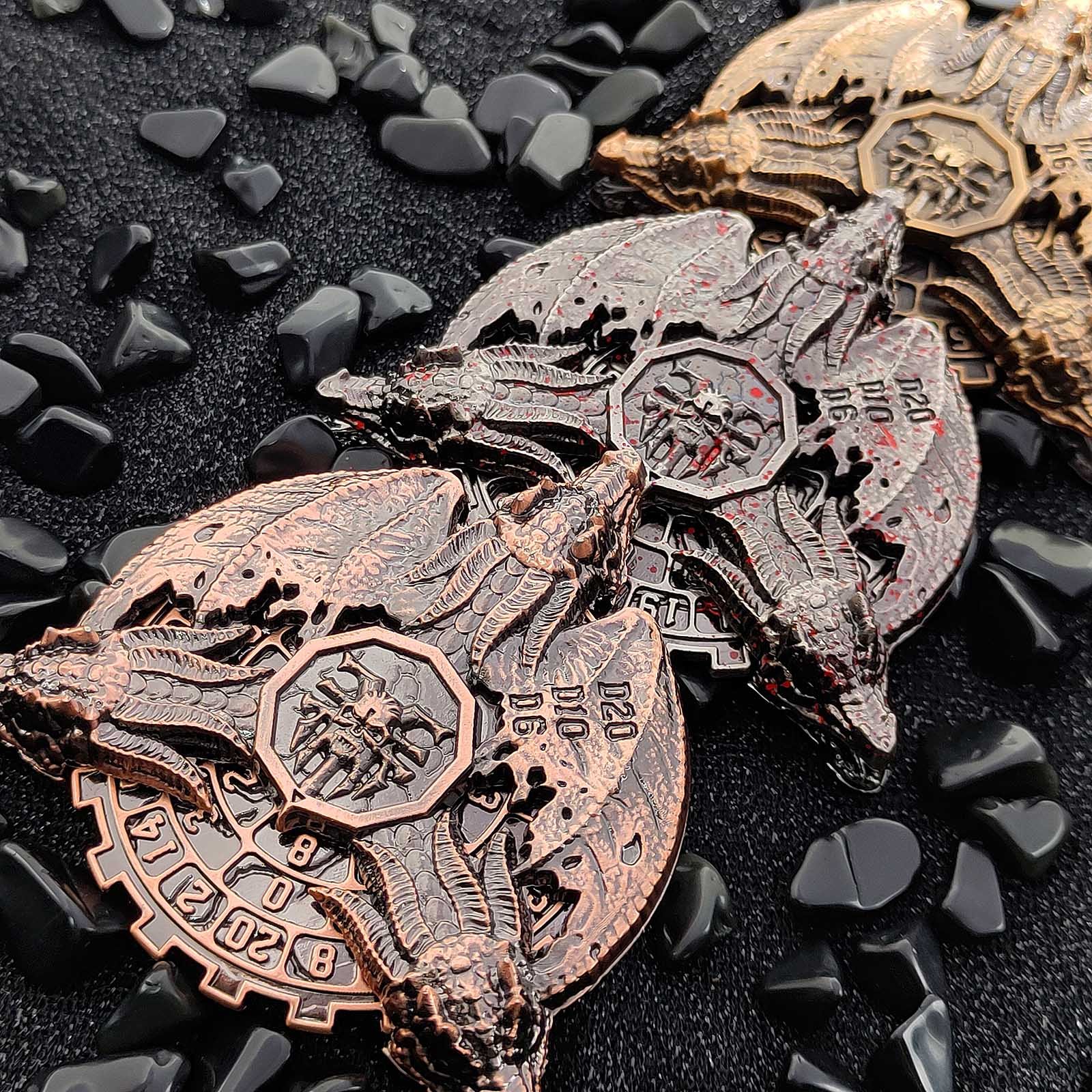 MINI PLANET DND Metal Rotating Dice For RPG Dungeons & Dragons Metal Dragon Rotating Dice D20 Wholesale Custom Metal DND Dice