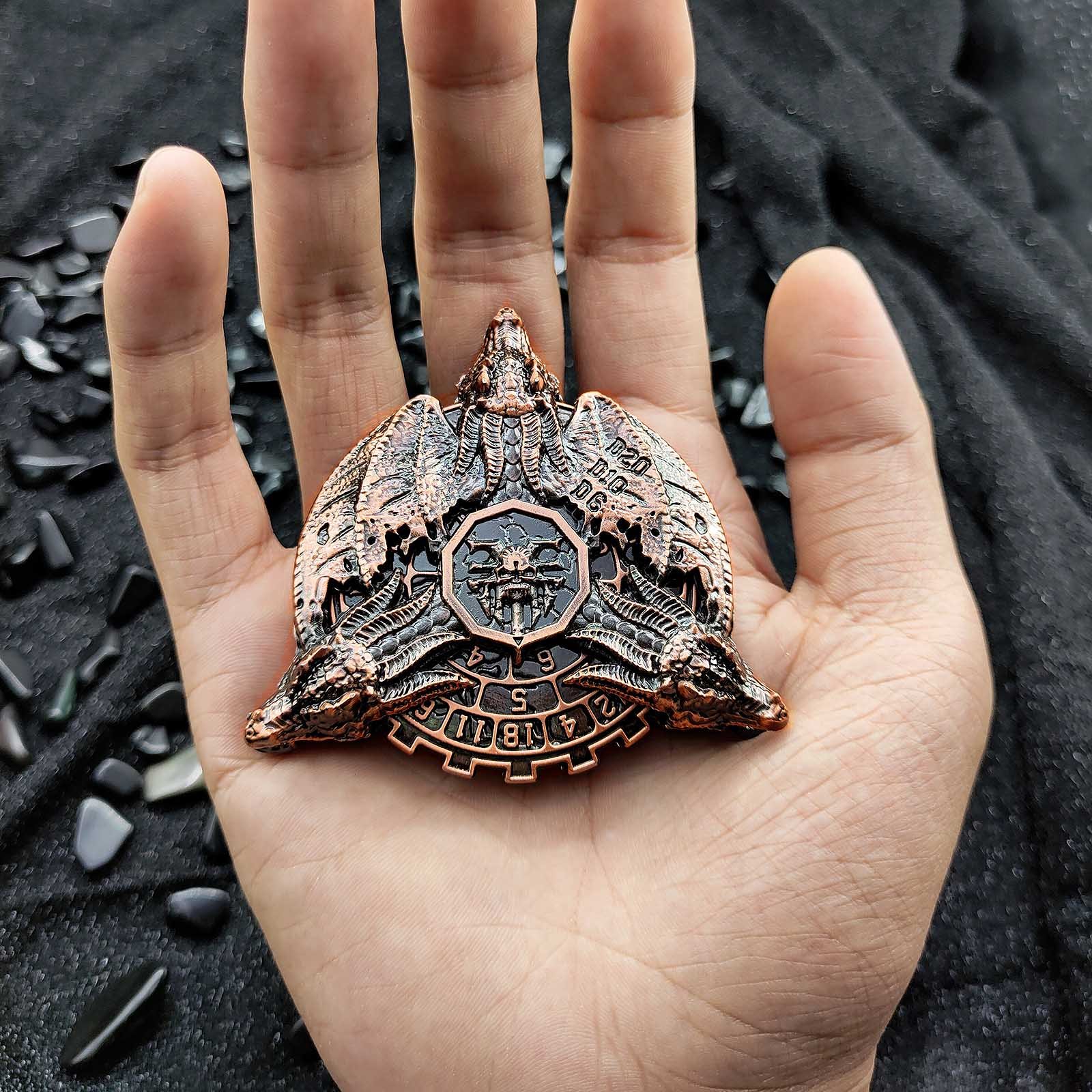MINI PLANET DND Metal Rotating Dice For RPG Dungeons & Dragons Metal Dragon Rotating Dice D20 Wholesale Custom Metal DND Dice