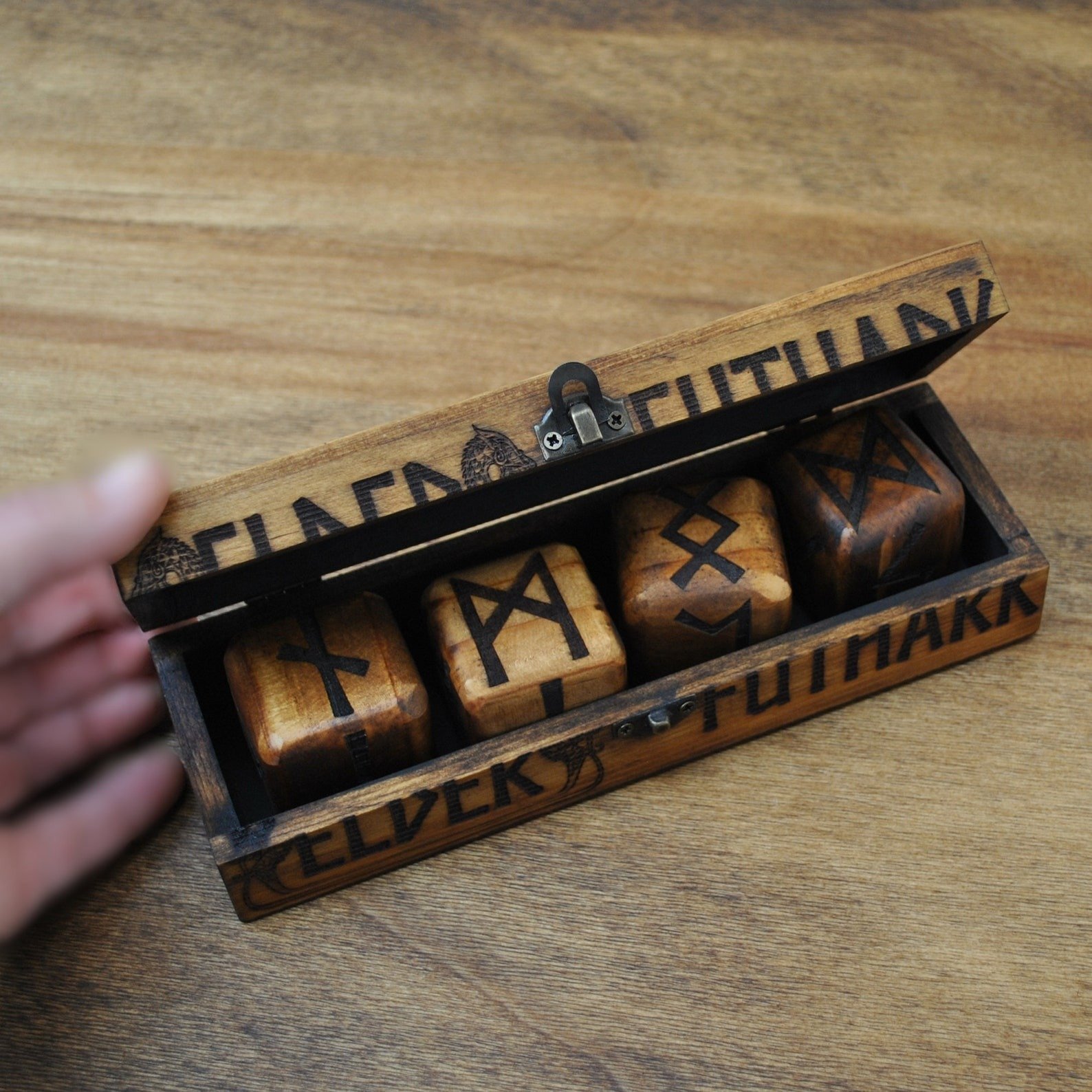 Elegant Viking Wooden Gaming Dice & Wood Box For Viking Culture Box & Natural Wood Box Wholesale Natural Wood Store By LHD