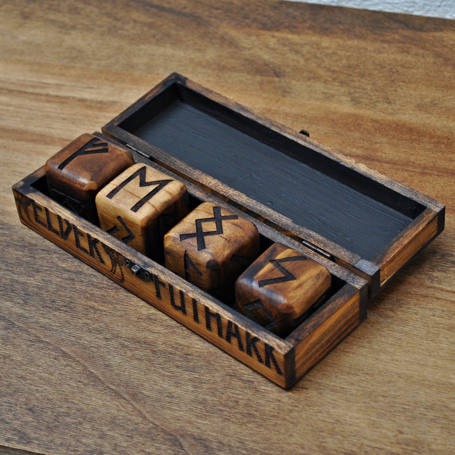 Elegant Viking Wooden Gaming Dice & Wood Box For Viking Culture Box & Natural Wood Box Wholesale Natural Wood Store By LHD