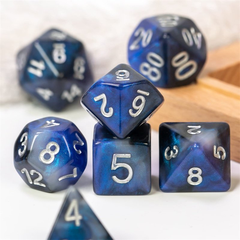Udixi custom polyhedral resin Blue-Black Galaxy dice dungeon & dragon Roll Dice dnd rpg board game dice set