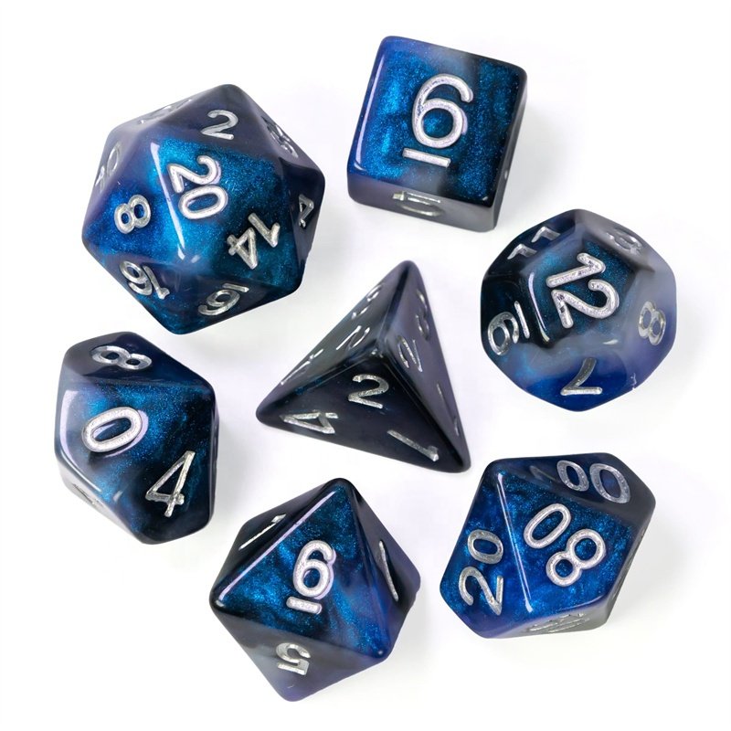 Udixi custom polyhedral resin Blue-Black Galaxy dice dungeon & dragon Roll Dice dnd rpg board game dice set