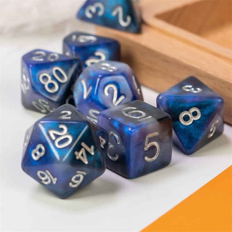 Udixi custom polyhedral resin Blue-Black Galaxy dice dungeon & dragon Roll Dice dnd rpg board game dice set