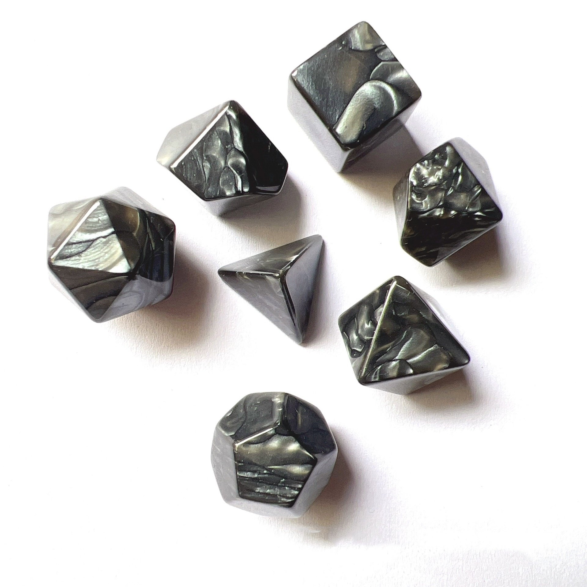 Wholesale Customized White Square Corner Acrylic Polyhedral Dice Printed and Engraved with Logo