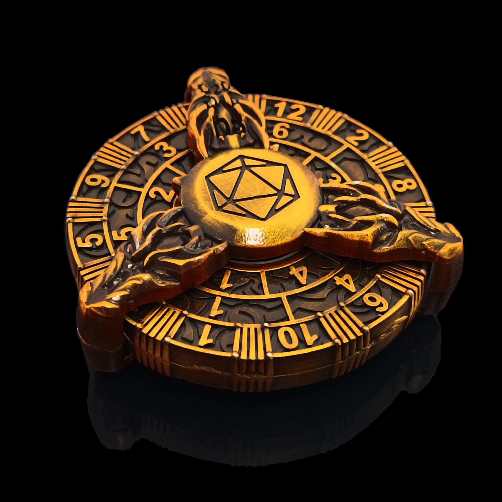 Custom 45mm Turntable Destiny Gold Coin Dice Accessories Spinning Tabletop Games Metal Team Teaching Dice Metal Turntable Dice