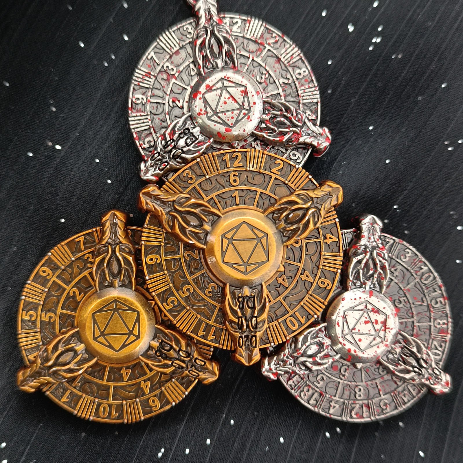 Custom 45mm Turntable Destiny Gold Coin Dice Accessories Spinning Tabletop Games Metal Team Teaching Dice Metal Turntable Dice