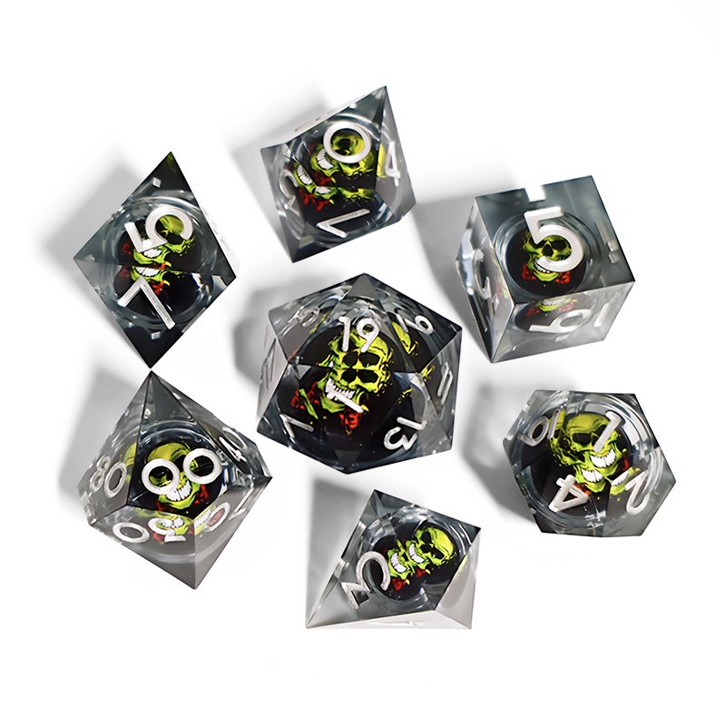 New Style Liquid Core Sharp Edge Resin Polyhedral Dice Dnd Rpg Dungeons And DragonsHigh Quality Dice Set For Role-playing