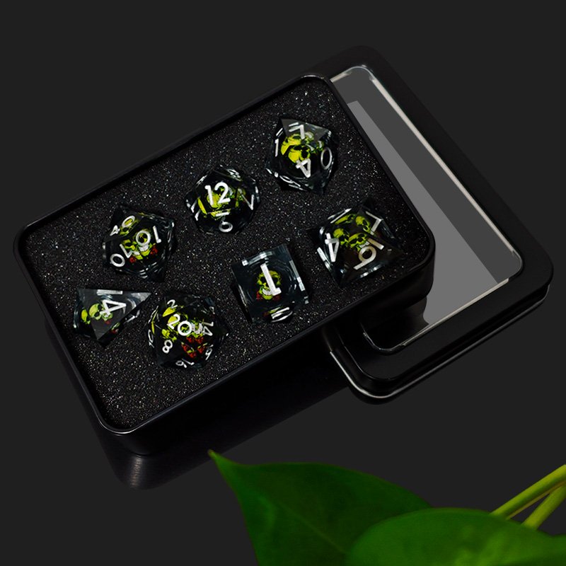 New Style Liquid Core Sharp Edge Resin Polyhedral Dice Dnd Rpg Dungeons And DragonsHigh Quality Dice Set For Role-playing