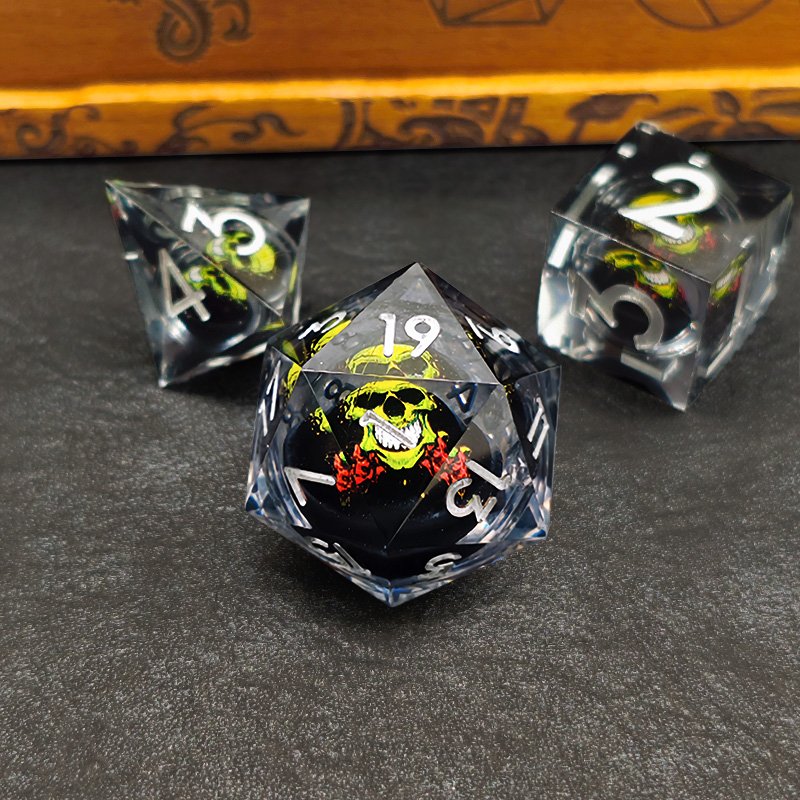 New Style Liquid Core Sharp Edge Resin Polyhedral Dice Dnd Rpg Dungeons And DragonsHigh Quality Dice Set For Role-playing