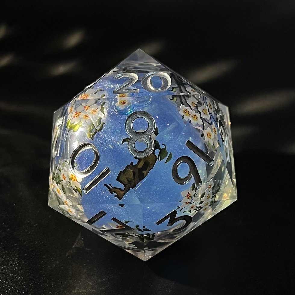 30mm 55mm big oversize sharp edge dice liquid core D20 dnd dragon eye resin dice