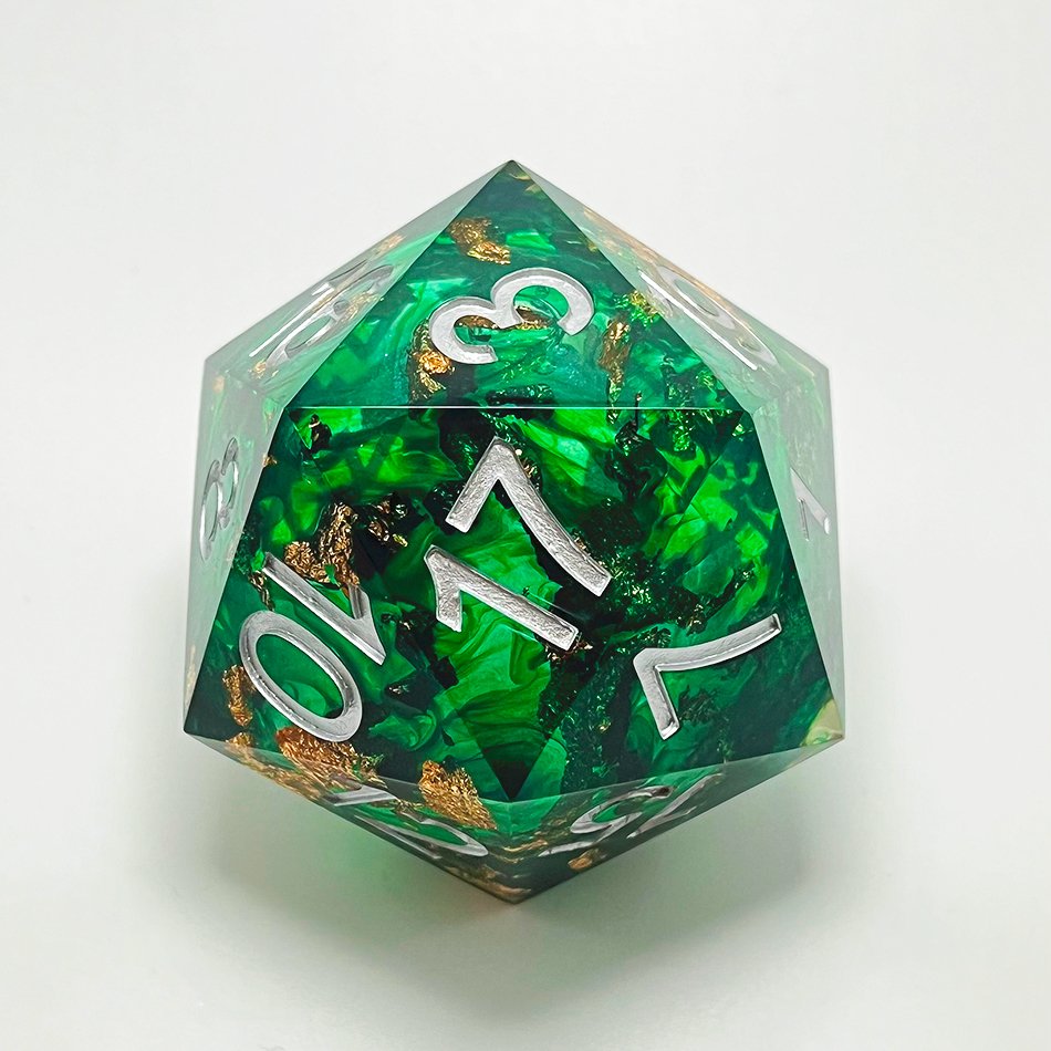 30mm 55mm big oversize sharp edge dice liquid core D20 dnd dragon eye resin dice