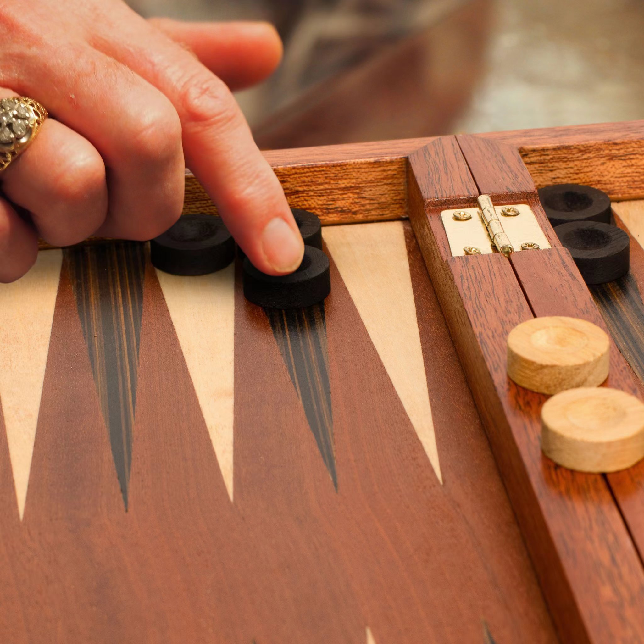 Wood Backgammon Board Game Set 17 Inches for Adults and Kids Classic Board Strategy Game - Wooden Playing Pieces and Accessories