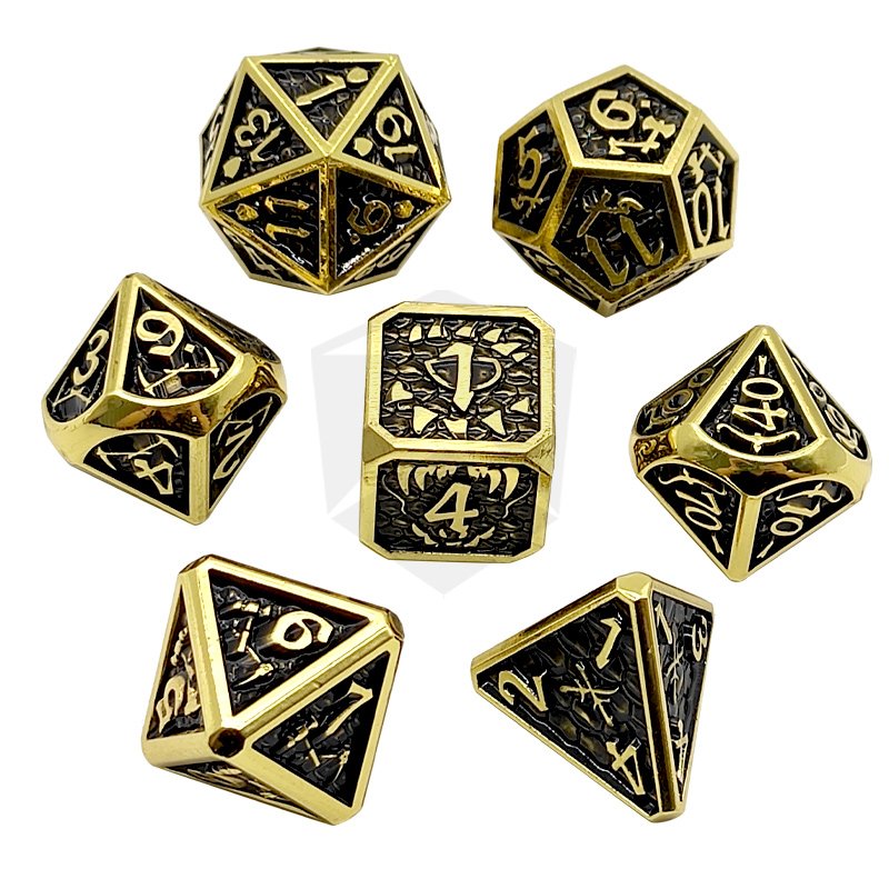 High Quality Metal Dice Set Solid Polyhedral Digital Right Angle Dice DND RPG Dice Set Roll Metal Board Game