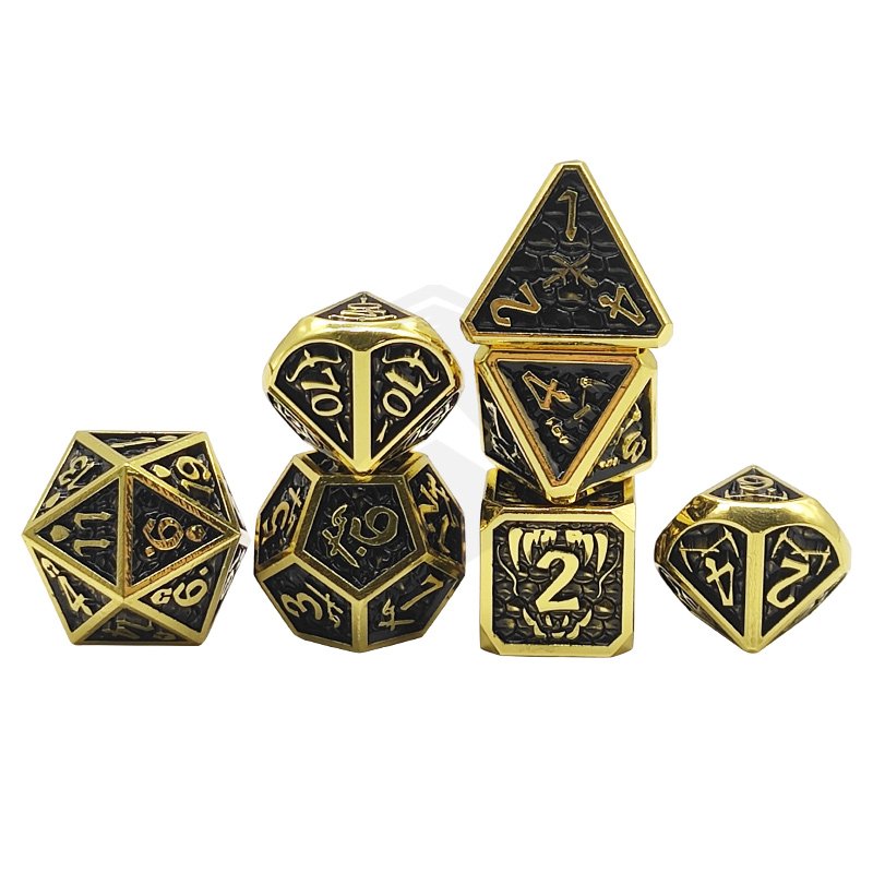 High Quality Metal Dice Set Solid Polyhedral Digital Right Angle Dice DND RPG Dice Set Roll Metal Board Game