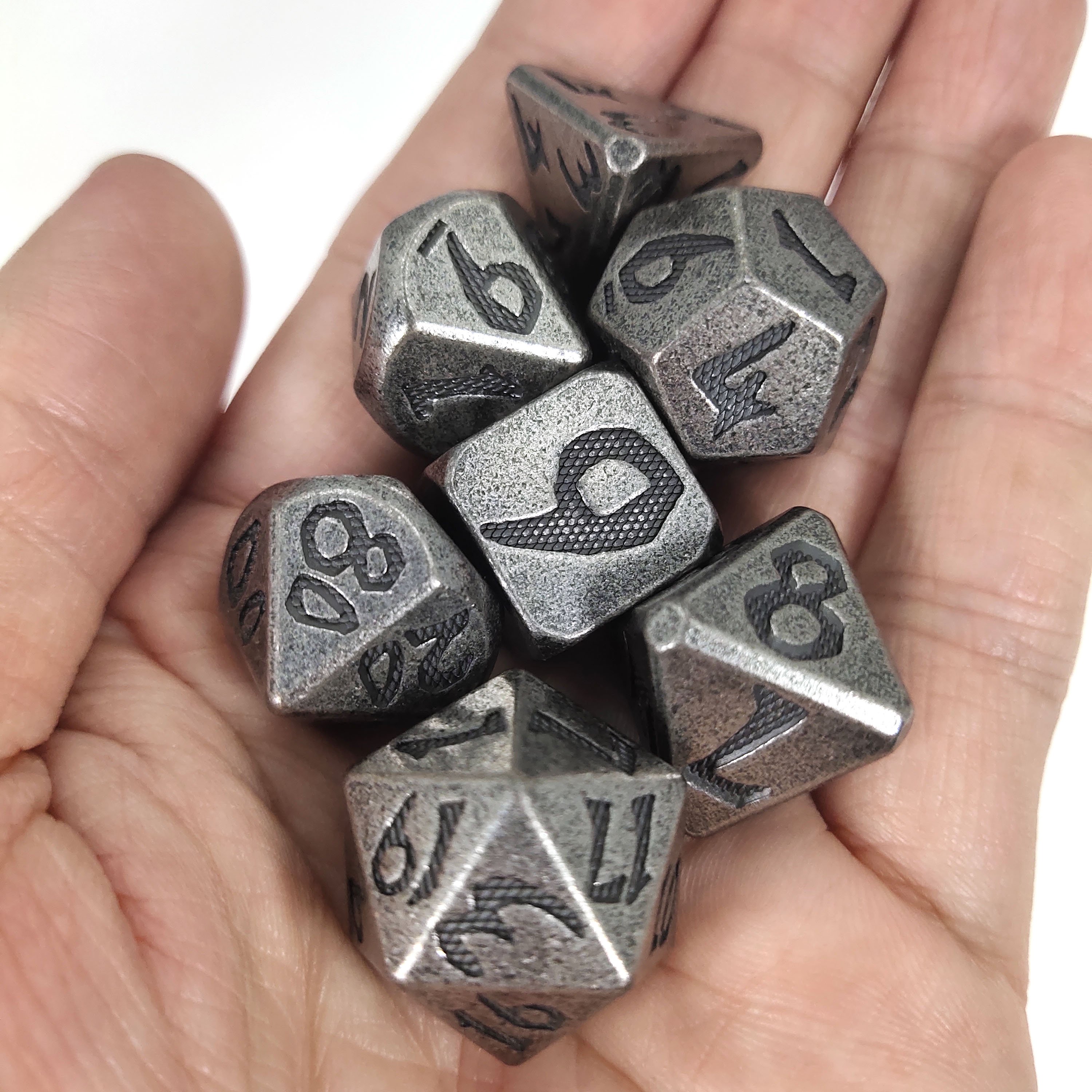 Wholesale Customized High Quality barrel plating of Big Dragon Scales Series metal polyhedral dice for DND Game