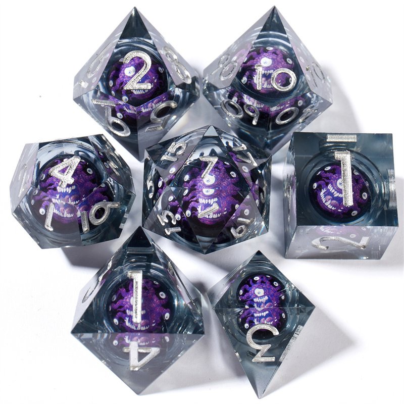 Customized new Dnd dice handmade sharp edged resin dice D&D D4 D6 D8 D100 D12 D20 suitable for Dungeons&Dragons